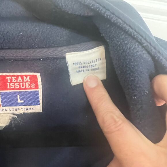 Russel Athletic Team Issue Notre Dame Fleece Large Zip-Up Vtg embroidered pocket - Picture 5 of 14